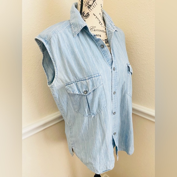 Vintage Esprit Sport denim button down shirt M - Picture 2 of 10